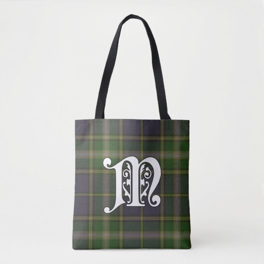MacManus Clan Tartan Monogram Tote Bag (Voorkant)