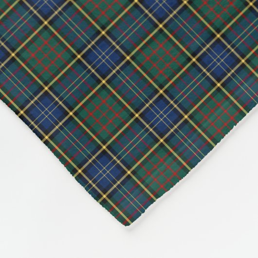 MacMillan Clan Blauw en Groen Jacht Tartan Fleece Deken (Hoek)