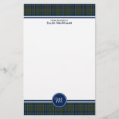 MacMillan Clan Jacht Tartan Monogram Briefpapier (Voorkant)