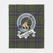 MacMillan Hunting Modern Clan Badge Tartan Pset Fleece Deken (Voorkant)