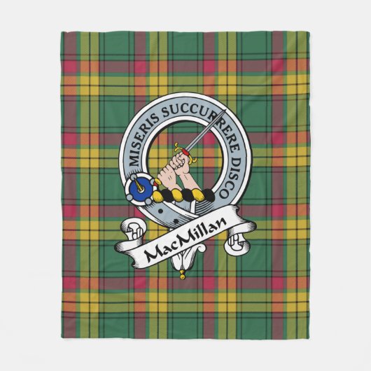 MacMillan Old Ancient Clan Badge Tartan Pset Fleece Deken (Voorkant)