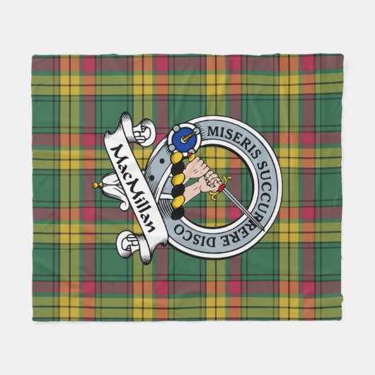 MacMillan Old Ancient Clan Badge Tartan Pset Fleece Deken (Voorkant (Horizontaal))