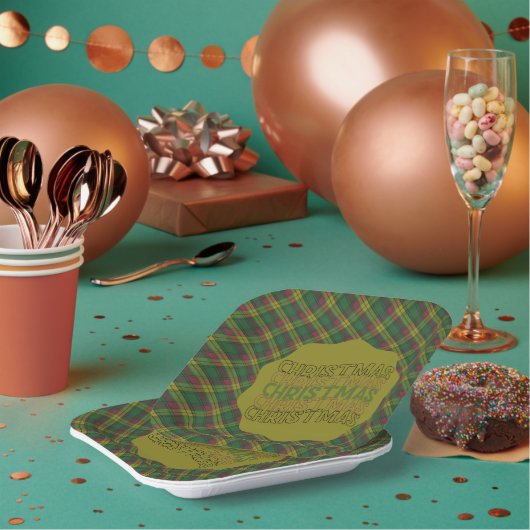 MacMillan Old Ancient Scottish Tartan Christmas  Papieren Bordje (Multi)