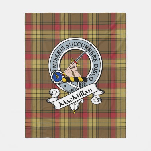 MacMillan Old Weathered Clan Badge Tartan Pset Fleece Deken (Voorkant)
