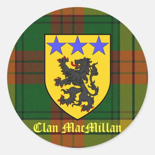 MacMillan Tartan Wapenlaag Ronde Sticker (Voorkant)