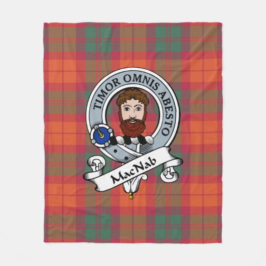 MacNab Ancient Clan Badge Tartan Pset Fleece Deken (Voorkant)