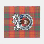 MacNab Ancient Clan Badge Tartan Pset Fleece Deken (Voorkant (Horizontaal))