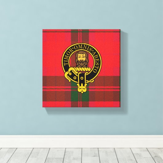 Macnab Scottish Crest en Tartan Canvas print (Insitu (Houten vloer))
