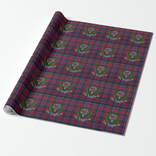 MacNaughton Scottish Clan Tartan & Crest Cadeaupapier (Uitgerold)