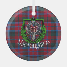 MacNaughton Scottish Clan Tartan & Crest Glas Ornament