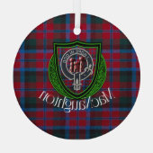 MacNaughton Scottish Clan Tartan & Crest Glas Ornament (Achterkant)
