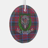 MacNaughton Scottish Clan Tartan & Crest Glas Ornament (Voorkant Rechts)