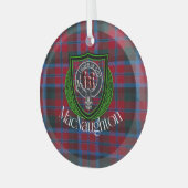 MacNaughton Scottish Clan Tartan & Crest Glas Ornament (Voorkant links)