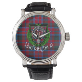 MacNaughton Scottish Clan Tartan & Crest Horloge