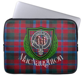 MacNaughton Scottish Clan Tartan & Crest Laptop Sleeve