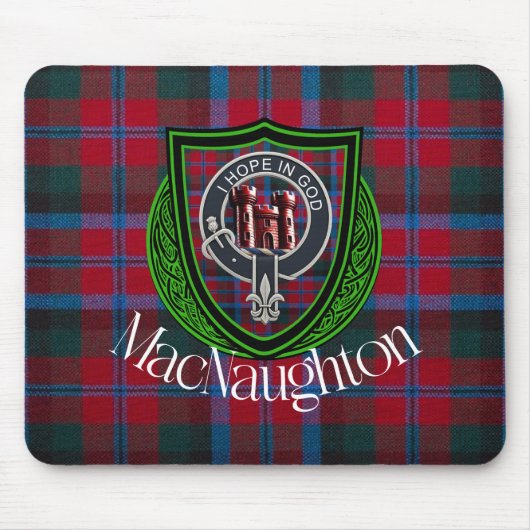 MacNaughton Scottish Clan Tartan & Crest Muismat (Voorkant)