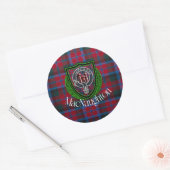 MacNaughton Scottish Clan Tartan & Crest Ronde Sticker (Envelop)