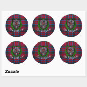 MacNaughton Scottish Clan Tartan & Crest Ronde Sticker (Vel)