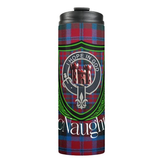 MacNaughton Scottish Clan Tartan & Crest Thermosbeker (Voorkant)