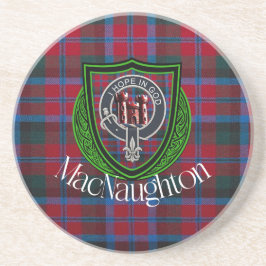 MacNaughton Scottish Clan Tartan & Crest Zandsteen Onderzetter