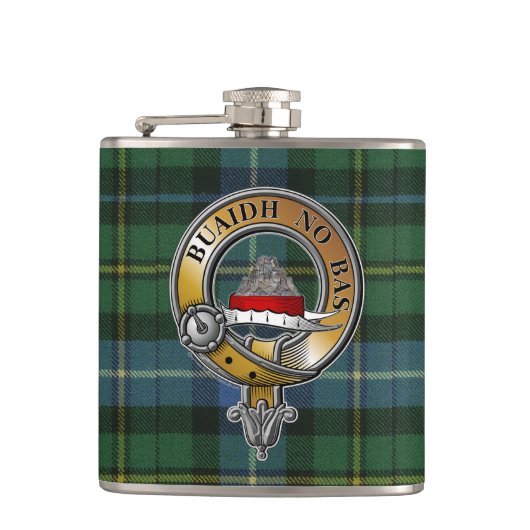 MacNeil-Barra Tartan & Badge Heupfles (Voorkant)
