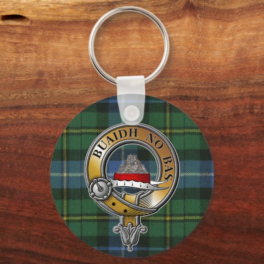 MacNeil-Barra Tartan & Badge Sleutelhanger (Voorkant)