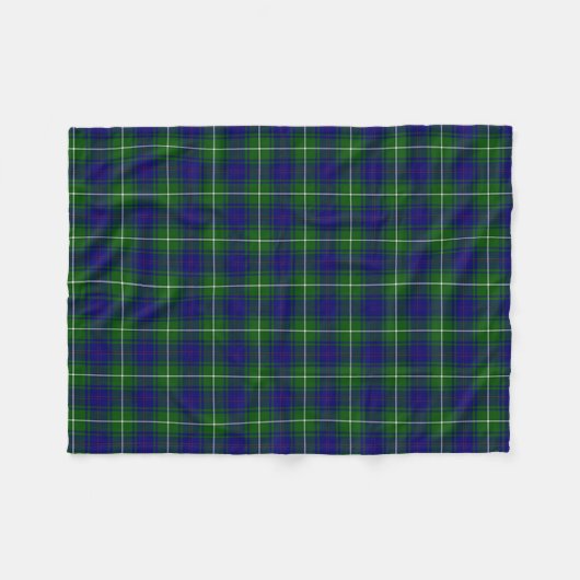MacNeil Blue en Green Tartan Plaid Fleece Deken (Voorkant (Horizontaal))