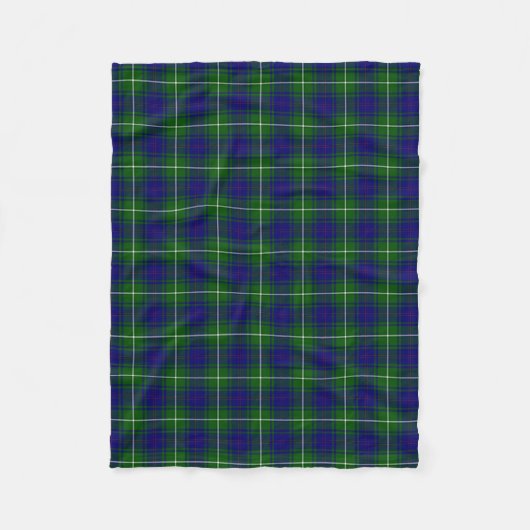 MacNeil Blue en Green Tartan Plaid Fleece Deken (Voorkant)