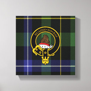 Macneil Scottish Crest en Tartan Canvas print