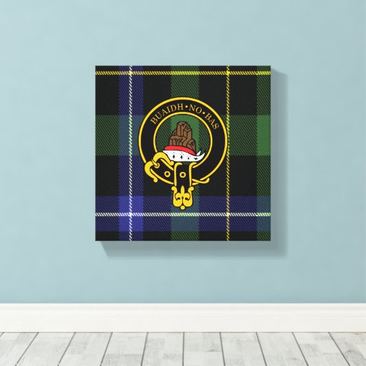 Macneil Scottish Crest en Tartan Canvas print (Insitu (Houten vloer))