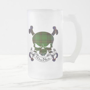 MacNeil Tartan Skull Matglas Bierpul