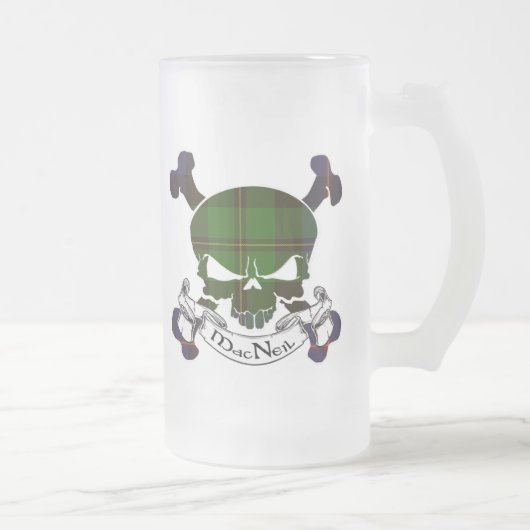 MacNeil Tartan Skull Matglas Bierpul (Rechts)