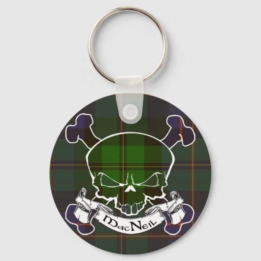 MacNeil Tartan Skull Sleutelhanger (Voorkant)
