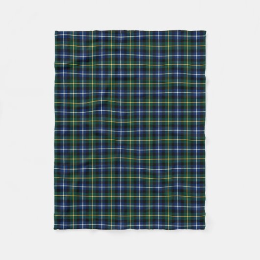 MacNeil van Barra Blue en Green Clan Tartan Fleece Deken (Voorkant)