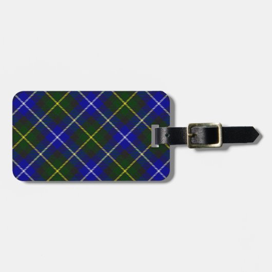 Macneil van Barra tartan blauw groen gelooid Bagagelabel (Voorkant horizontaal)