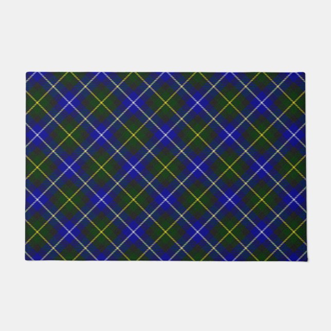 Macneil van Barra tartan blauw groen gelooid Deurmat (Voorkant)