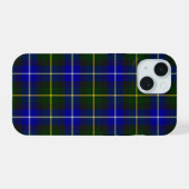 Macneil van Barra tartan blauw groen gelooid iPhone 15 Case (Achterkant horizontaal)