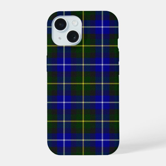 Macneil van Barra tartan blauw groen gelooid iPhone 15 Case (Achterkant)