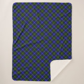 Macneil van Barra tartan blauw groen gelooid Sherpa Deken (Voorkant)