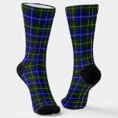 Macneil van Barra tartan blauw groen gelooid Sokken (Gebogen)