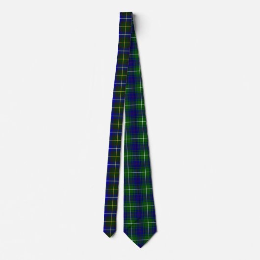 Macneil van Barra tartan blauw groen gelooid Stropdas (Achterkant)