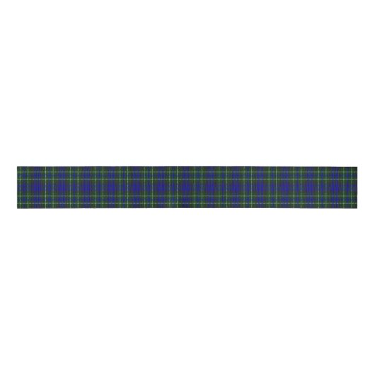 Macneil van Colonsay tartan blauw groen gelooid Grosgrain Lint (Voorkant)