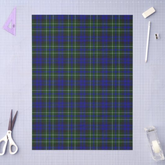 Macneil van Colonsay tartan blauw groen gelooid Tissuepapier (Craft)