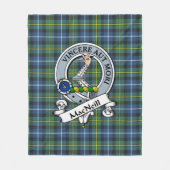 MacNeill van Barra Ancient Clan Badge Tartan Plaid Fleece Deken (Voorkant)