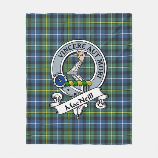MacNeill van Barra Ancient Clan Badge Tartan Plaid Fleece Deken (Voorkant)