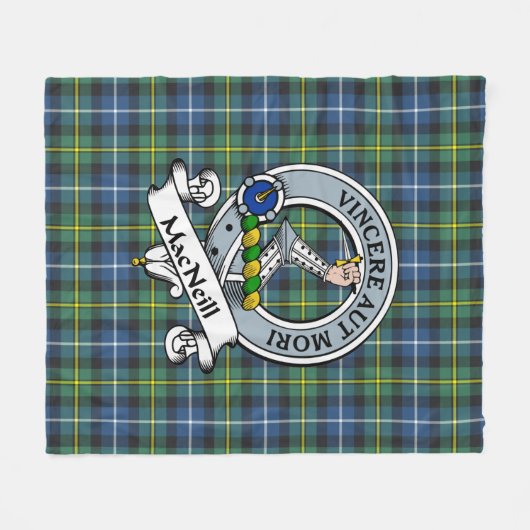 MacNeill van Barra Ancient Clan Badge Tartan Plaid Fleece Deken (Voorkant (Horizontaal))