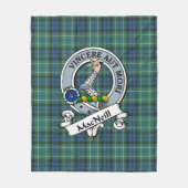 MacNeill van Colonsay Clan Badge Tartan Pset Fleece Deken (Voorkant)