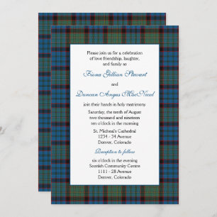 MacNichol Hunting Tartan Wedding Kaart