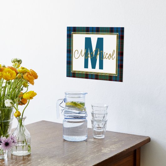 MacNicol Hunting Pset Monogram Folie Afdrukken (Laag (Keuken))