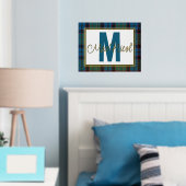 MacNicol Hunting Pset Monogram Folie Afdrukken (Insitu (Slaapkamer))